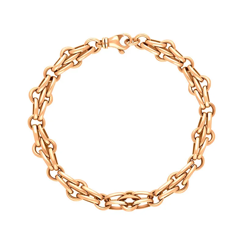 18ct Rose Gold Multi Link Cable Chain Bracelet