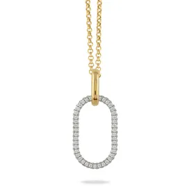 18K YELLOW AND WHITE GOLD DIAMOND PENDANT ( CHAIN SOLD SEPARATELY )