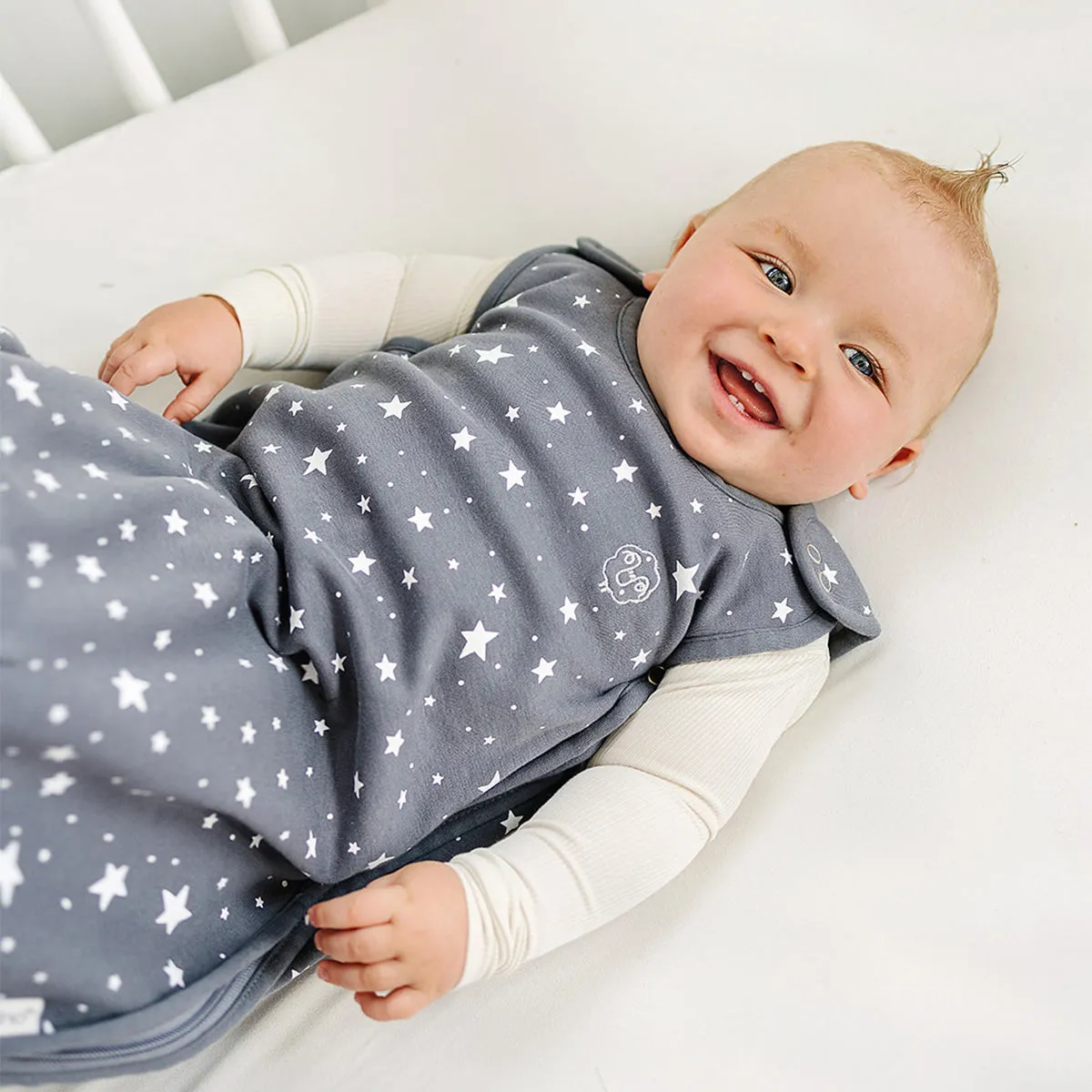 4 Season® Ultimate Baby Sleep Bag, Merino Wool & Organic Cotton, 2 Months - 2 Years, Star Gray