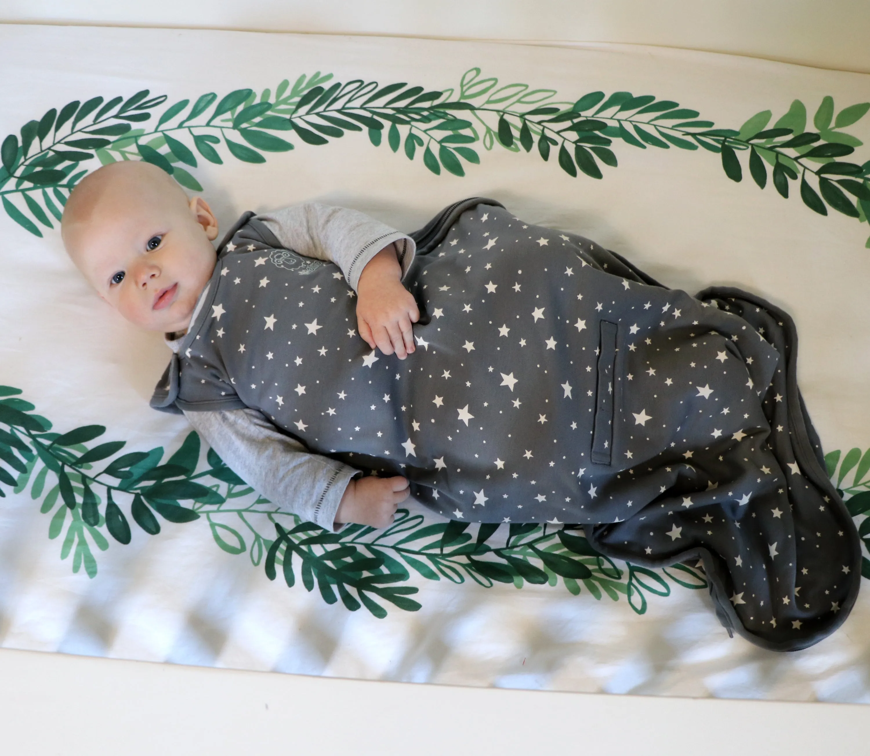 4 Season® Ultimate Baby Sleep Bag, Merino Wool & Organic Cotton, 2 Months - 2 Years, Star Gray