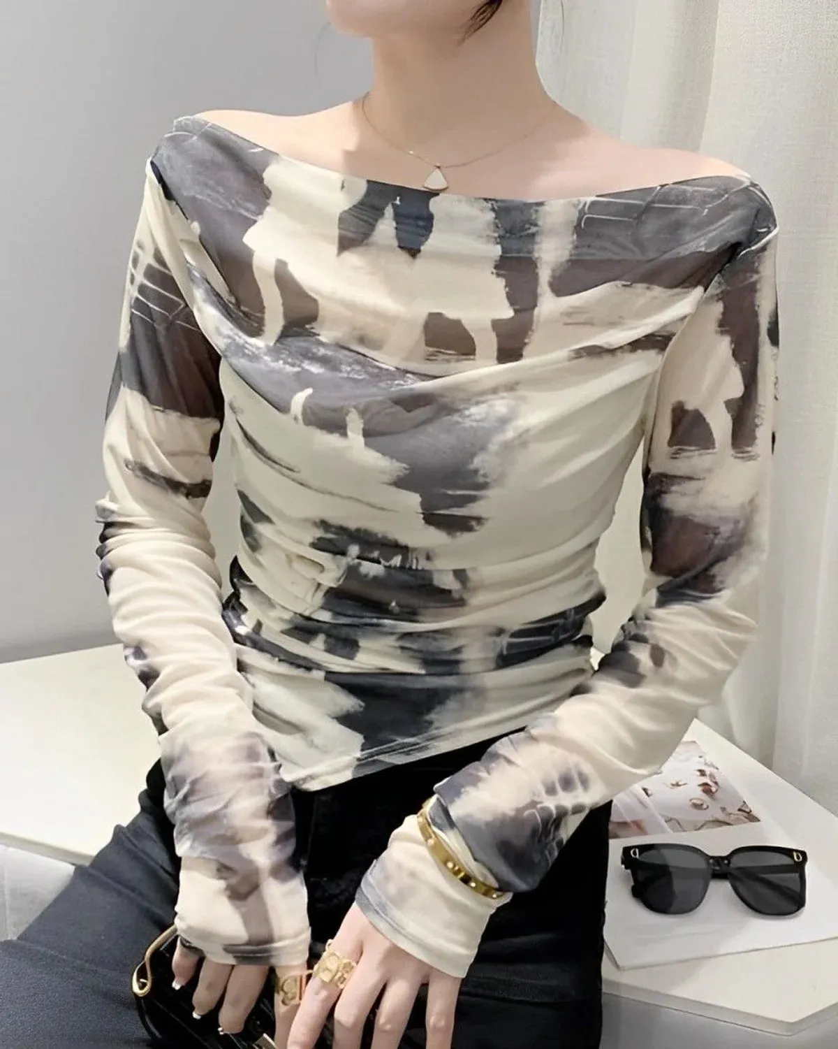 Stylish Abstract Print Blouse