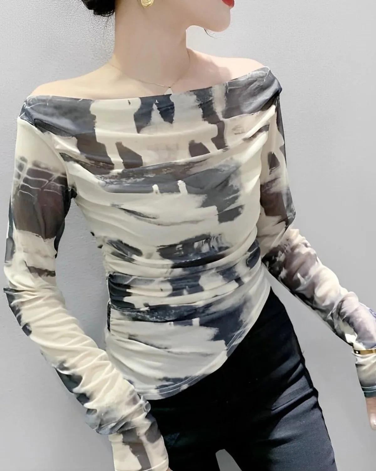 Stylish Abstract Print Blouse