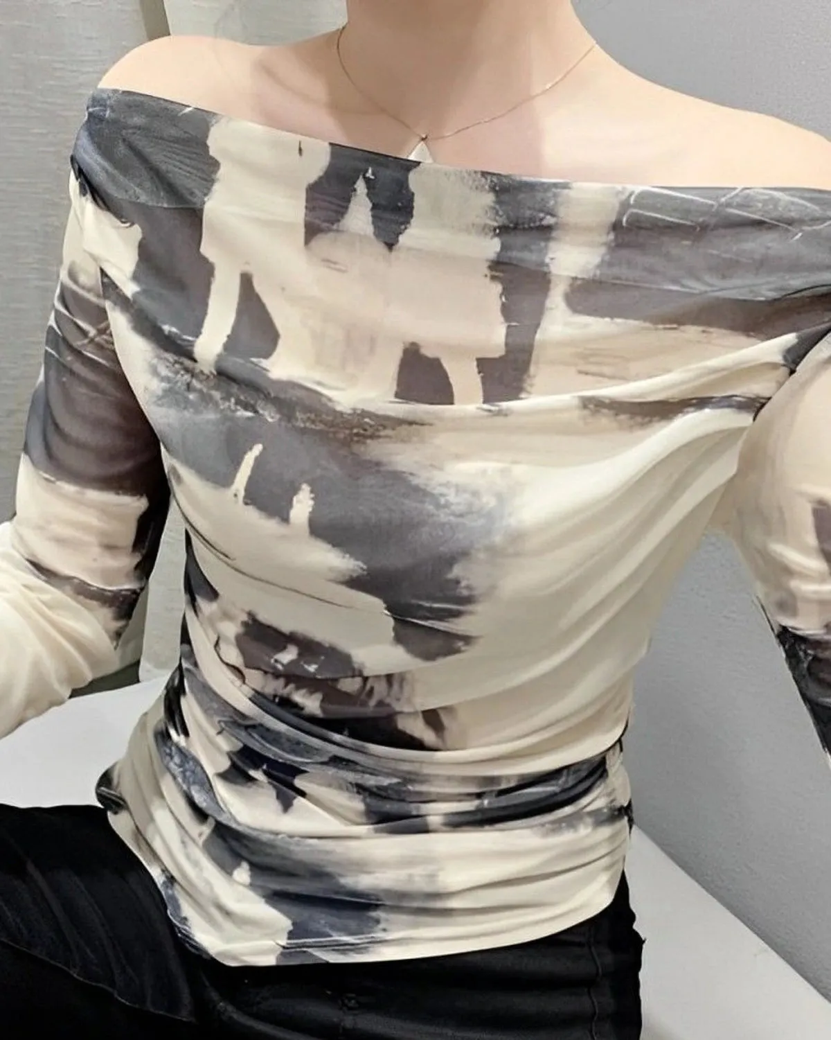 Stylish Abstract Print Blouse