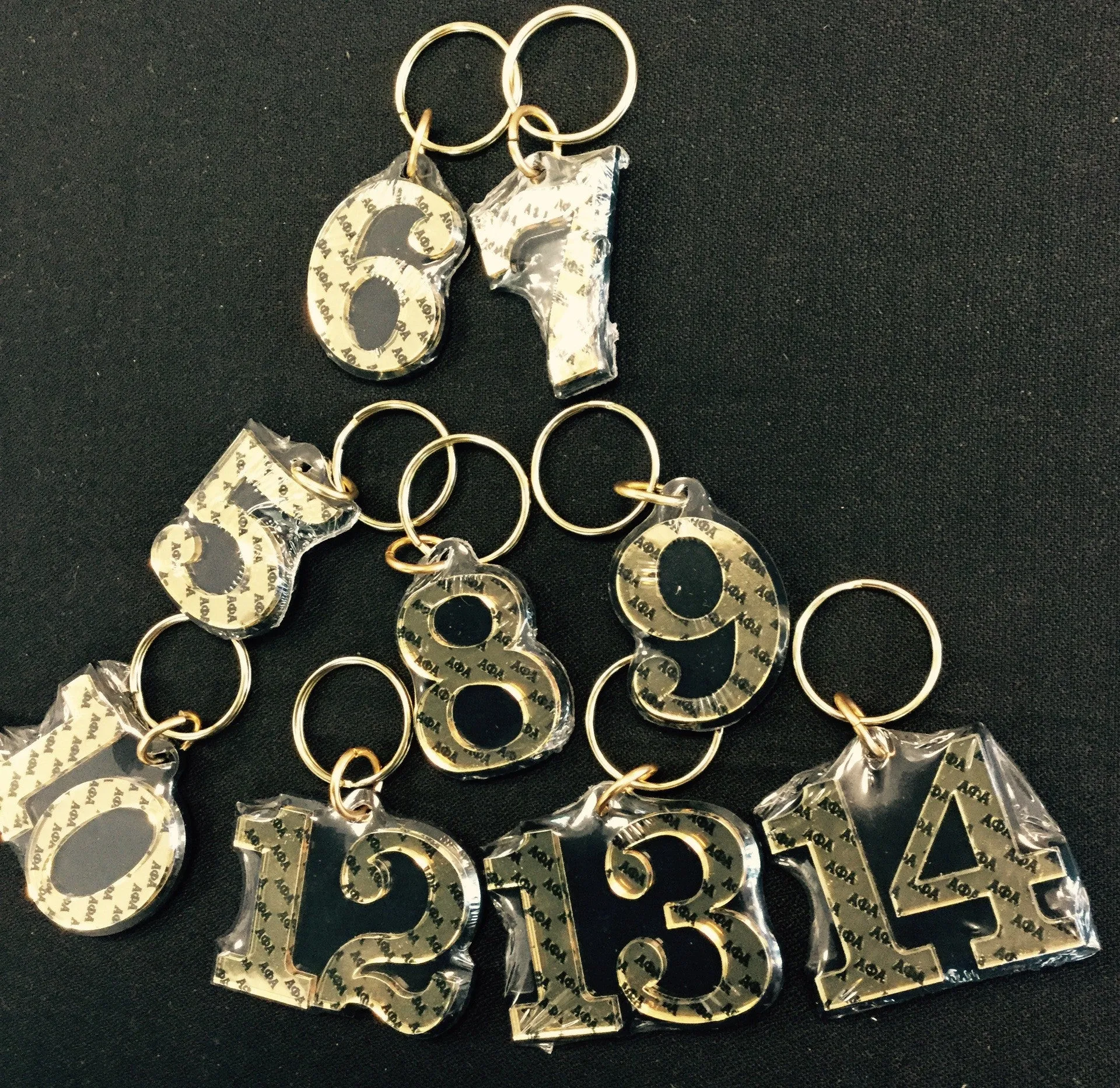 Alpha Single Number Keychain