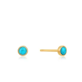 Ania Haie Gold Tidal Turquoise Cabochon Stud Earrings