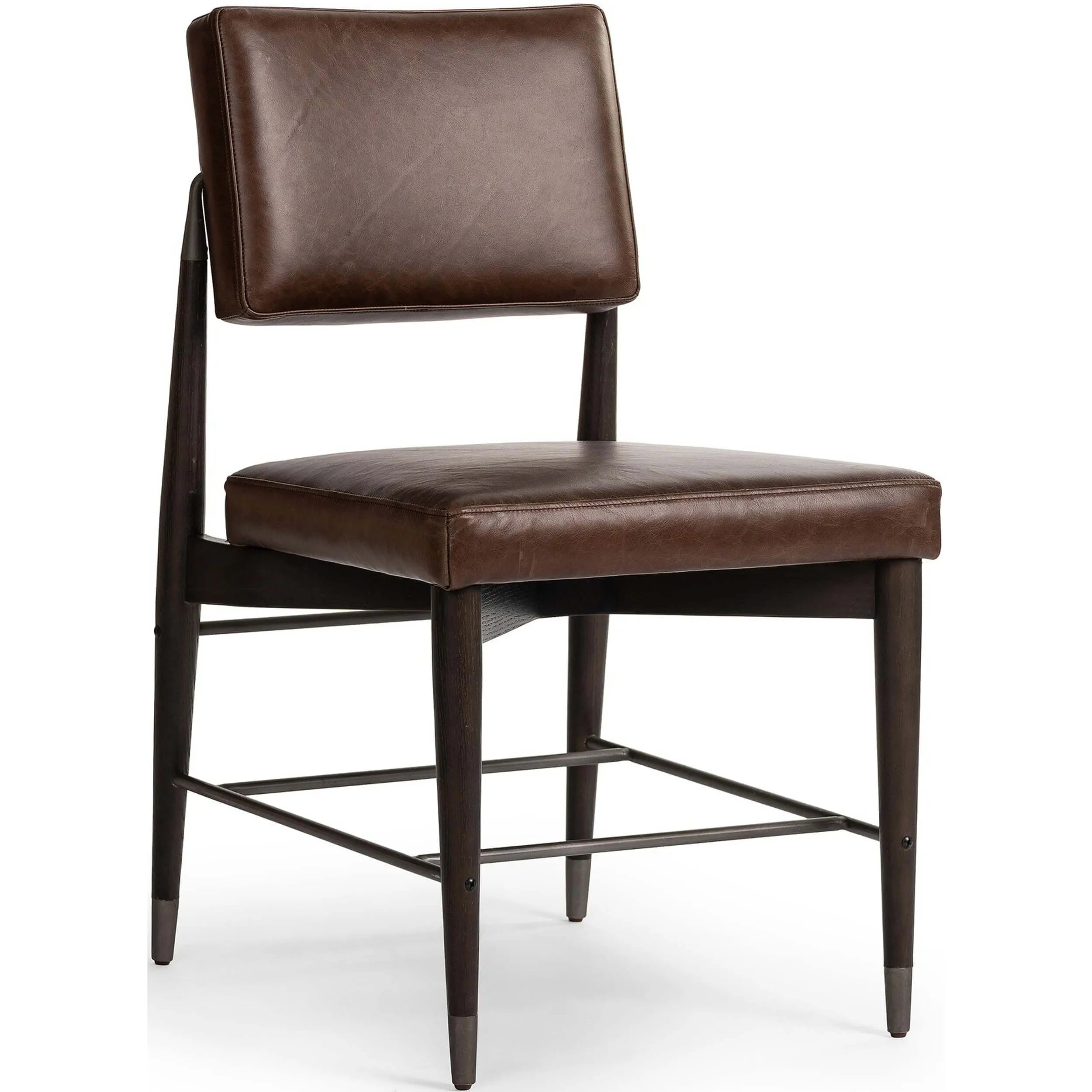 Anton Leather Dining Chair, Havana Brown, Set of 2