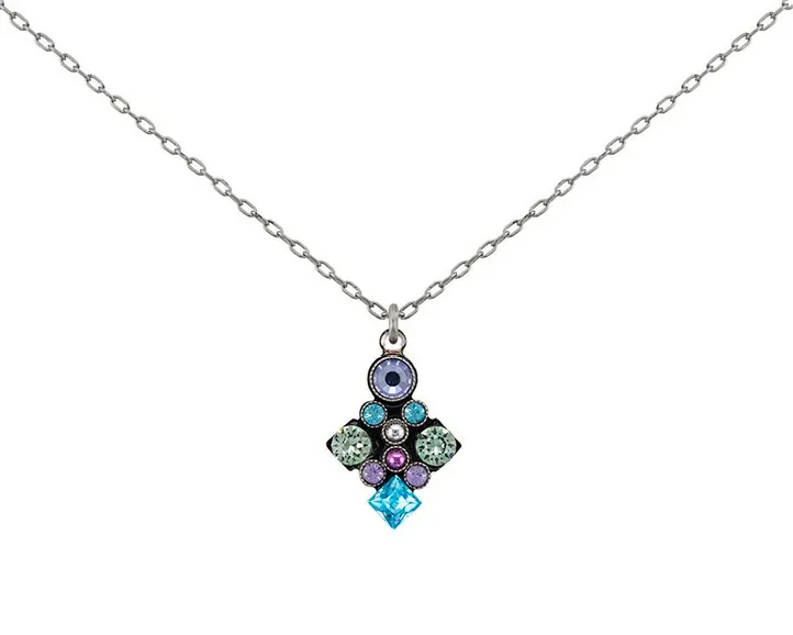 Architectural Soft Diamond Pendant Necklace