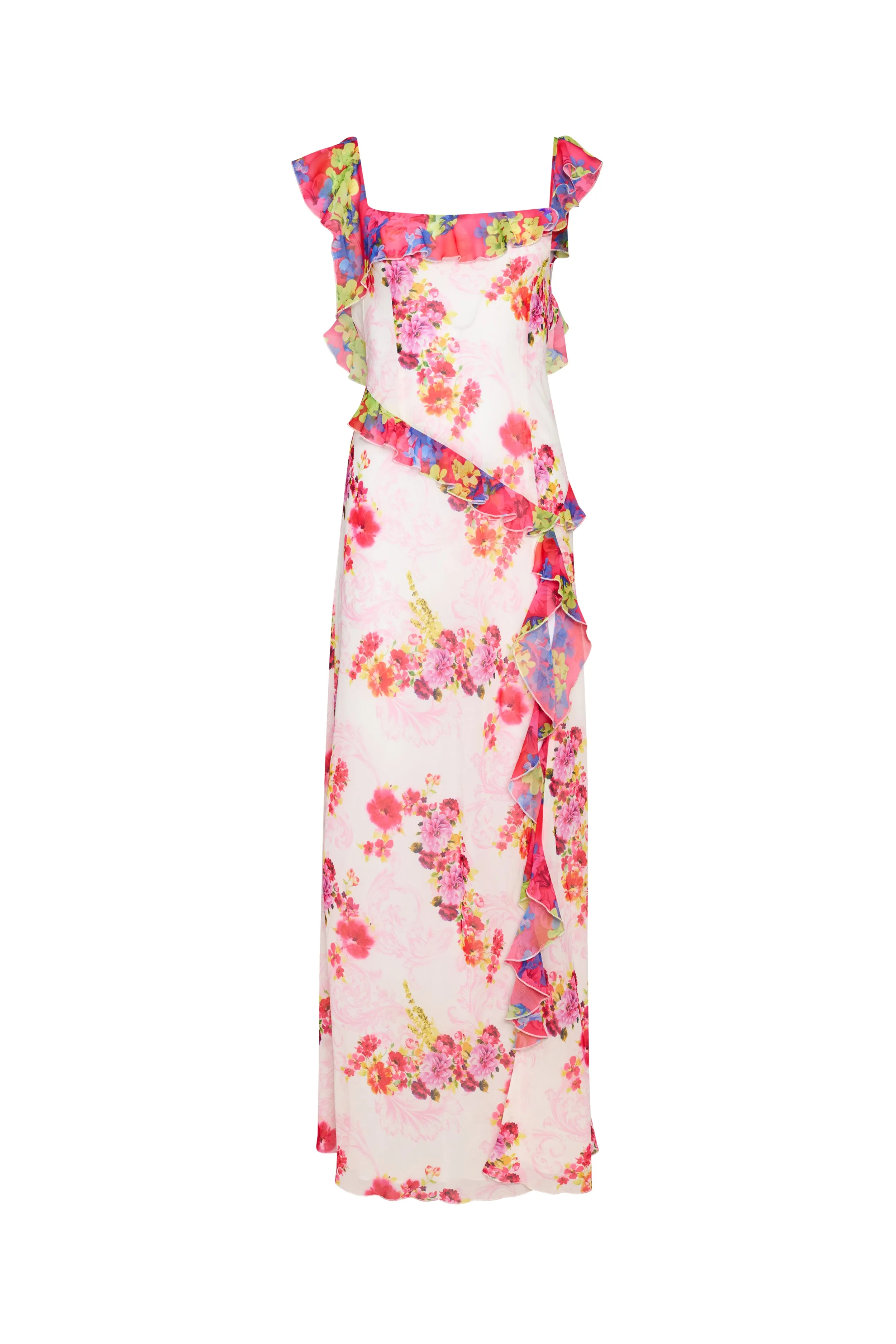 Avila Printed Ruffle Gown