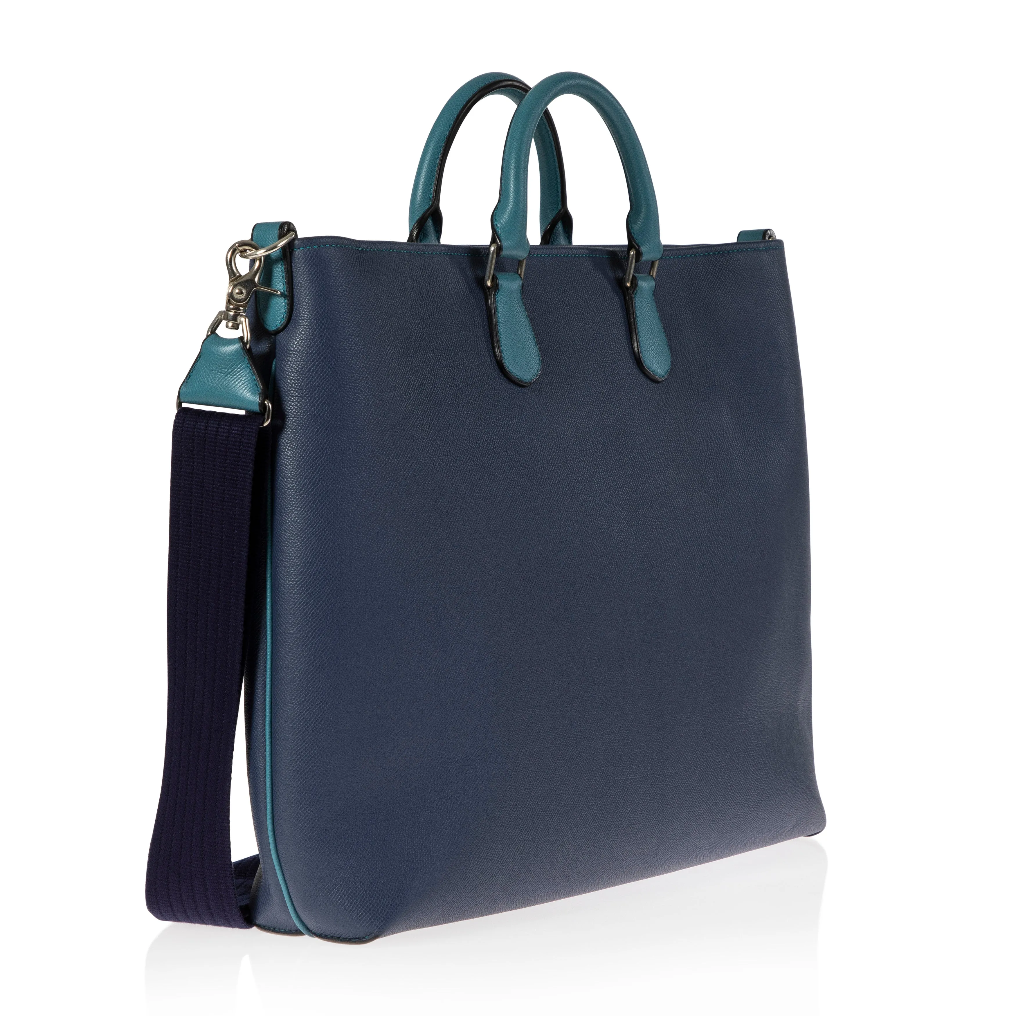 Bauhinia Embossed Calf Zip Tote with Shoulder Strap