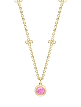 Beach Pink Sapphire Yellow Gold Pendant