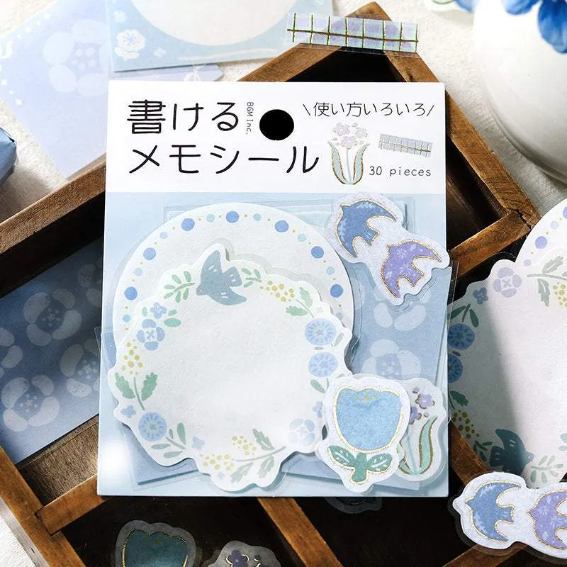 BGM Foil Stamping Memo Seal: Flower Weather - Blue