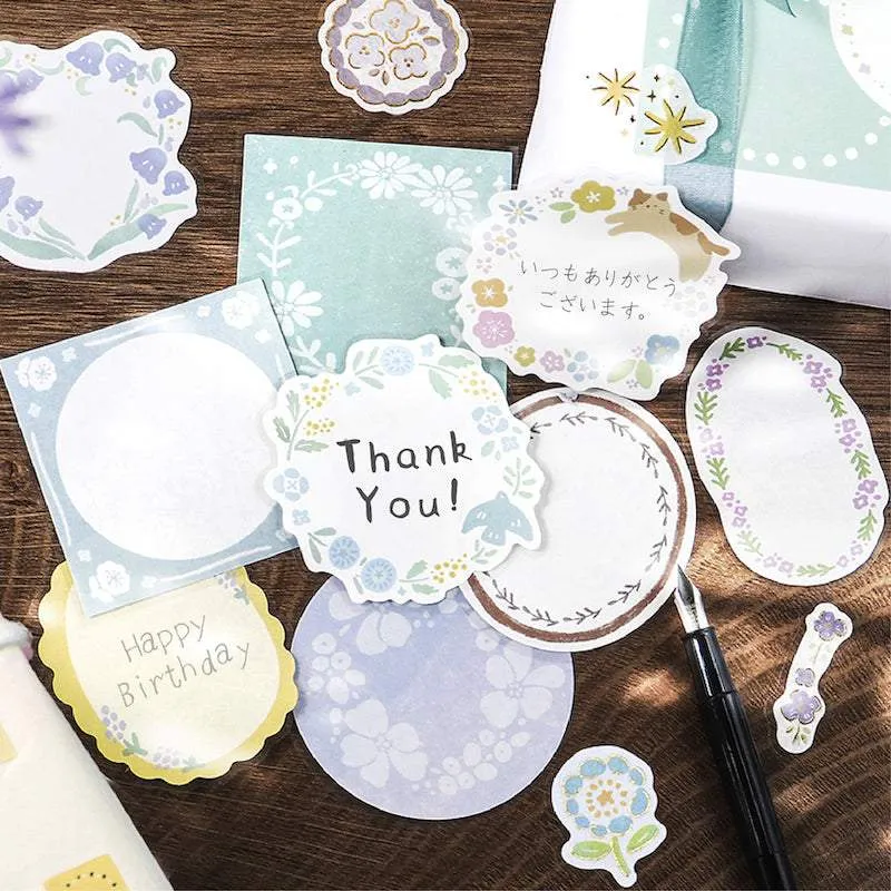 BGM Foil Stamping Memo Seal: Flower Weather - Blue