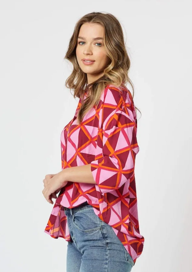 Bianca Print Shirt - Pink