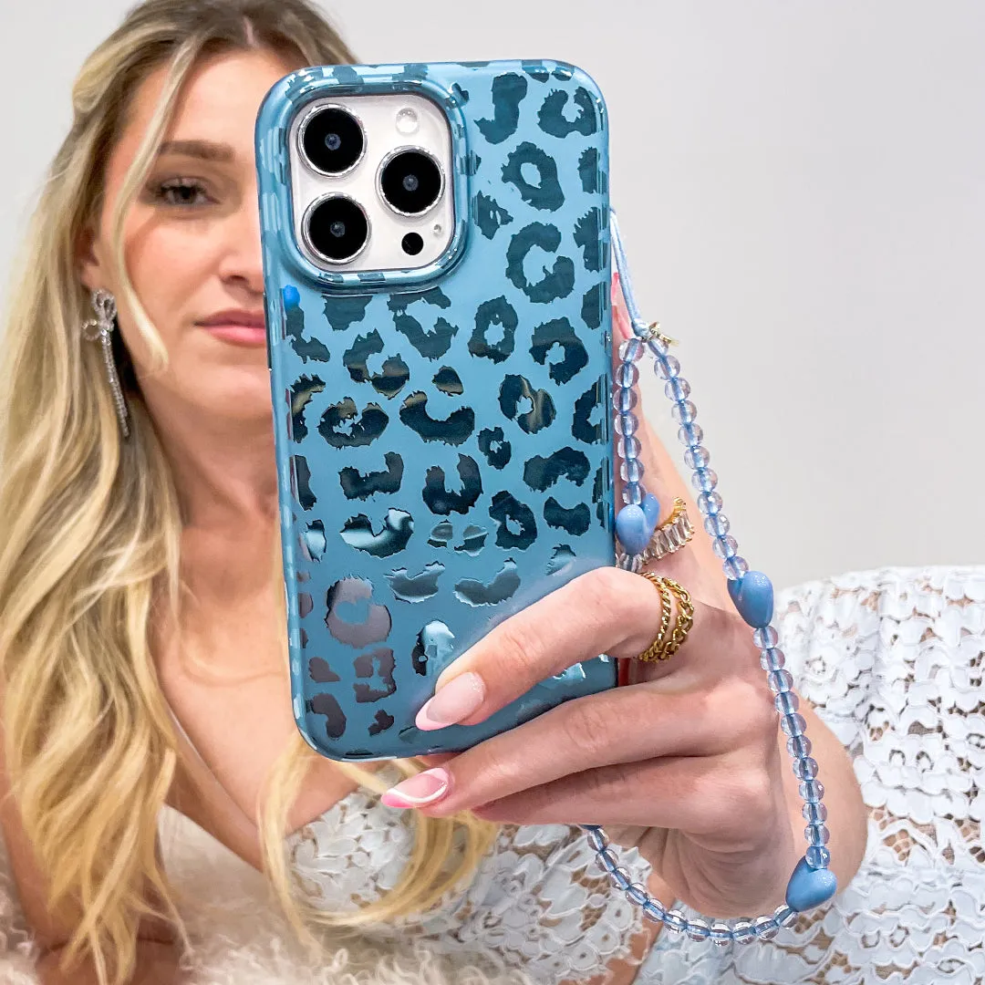 Blue Sapphire Leopard iPhone Case