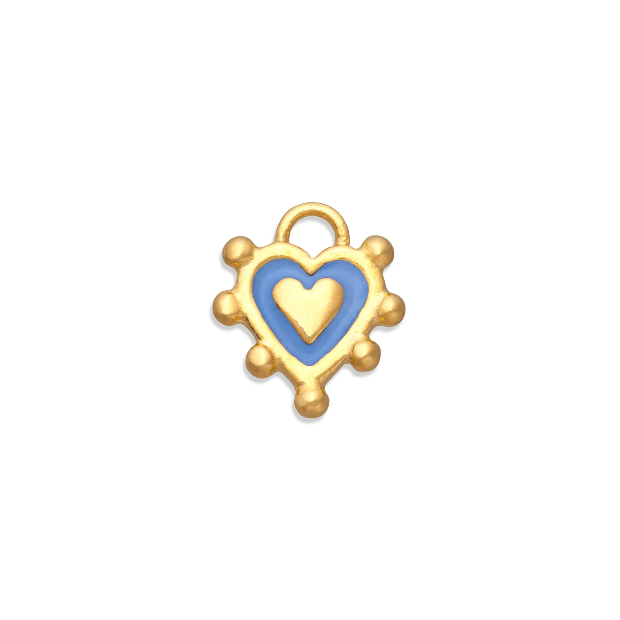 Cornflower Blue Sacred Heart Charm