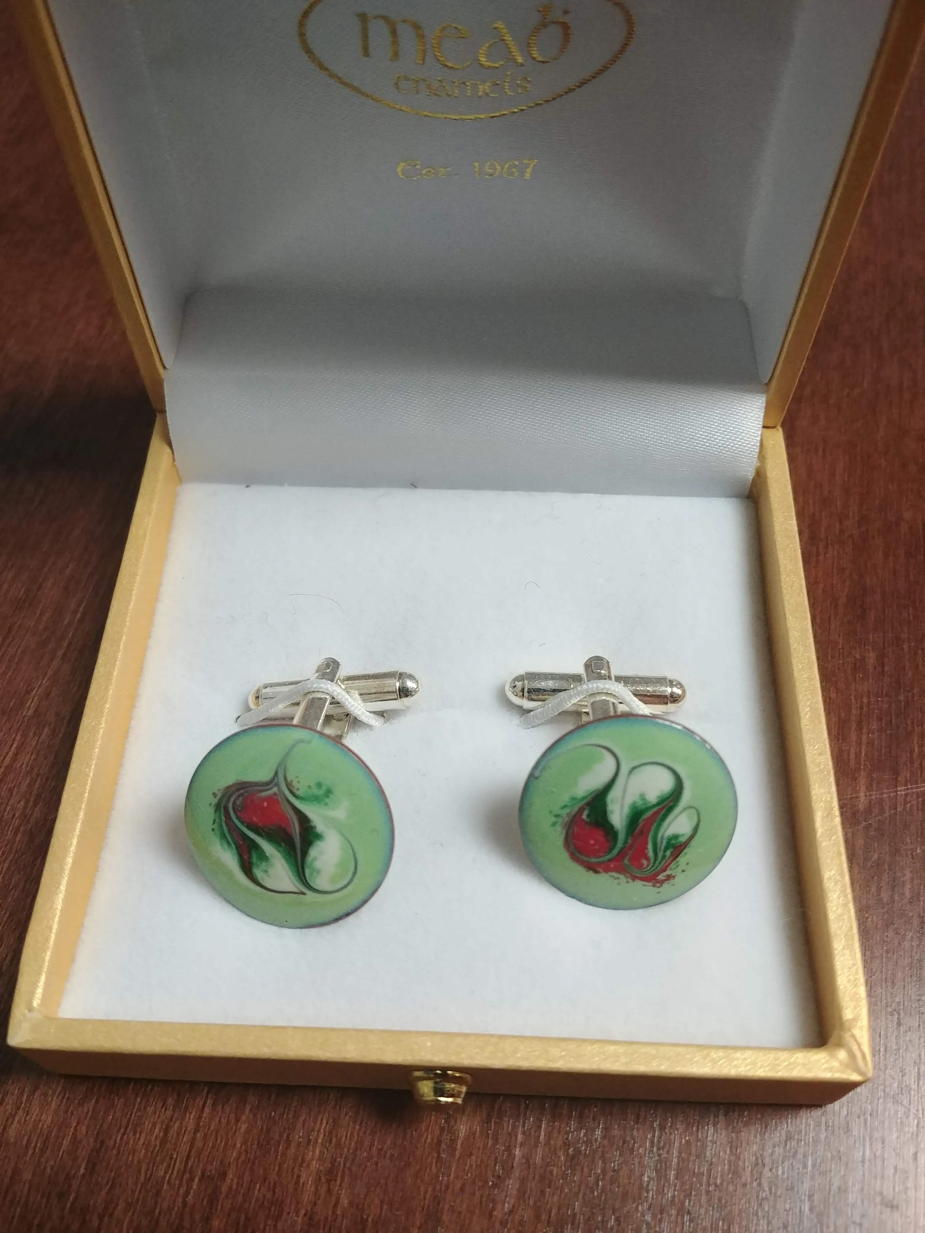 Cufflinks - Celadon Green