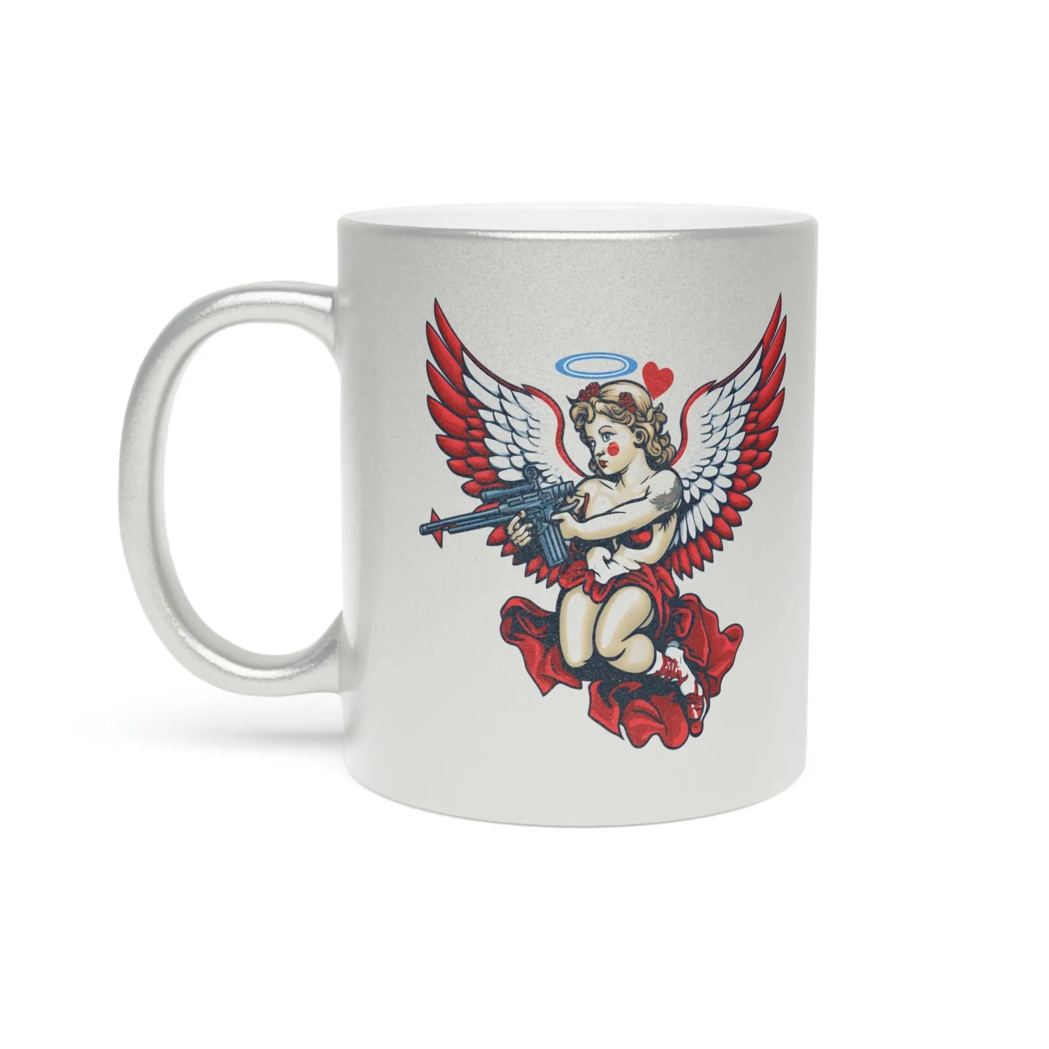 Cupid AR-15 Valentine's Day Metallic Mug (Silver\Gold)