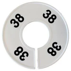 Divider, circle, (donut). '38'. White. Single.