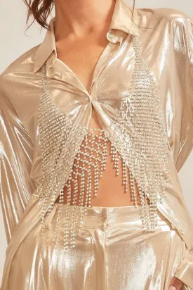 Gia metallic top, Gold