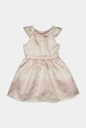 Girls Metallic Brocade Dress