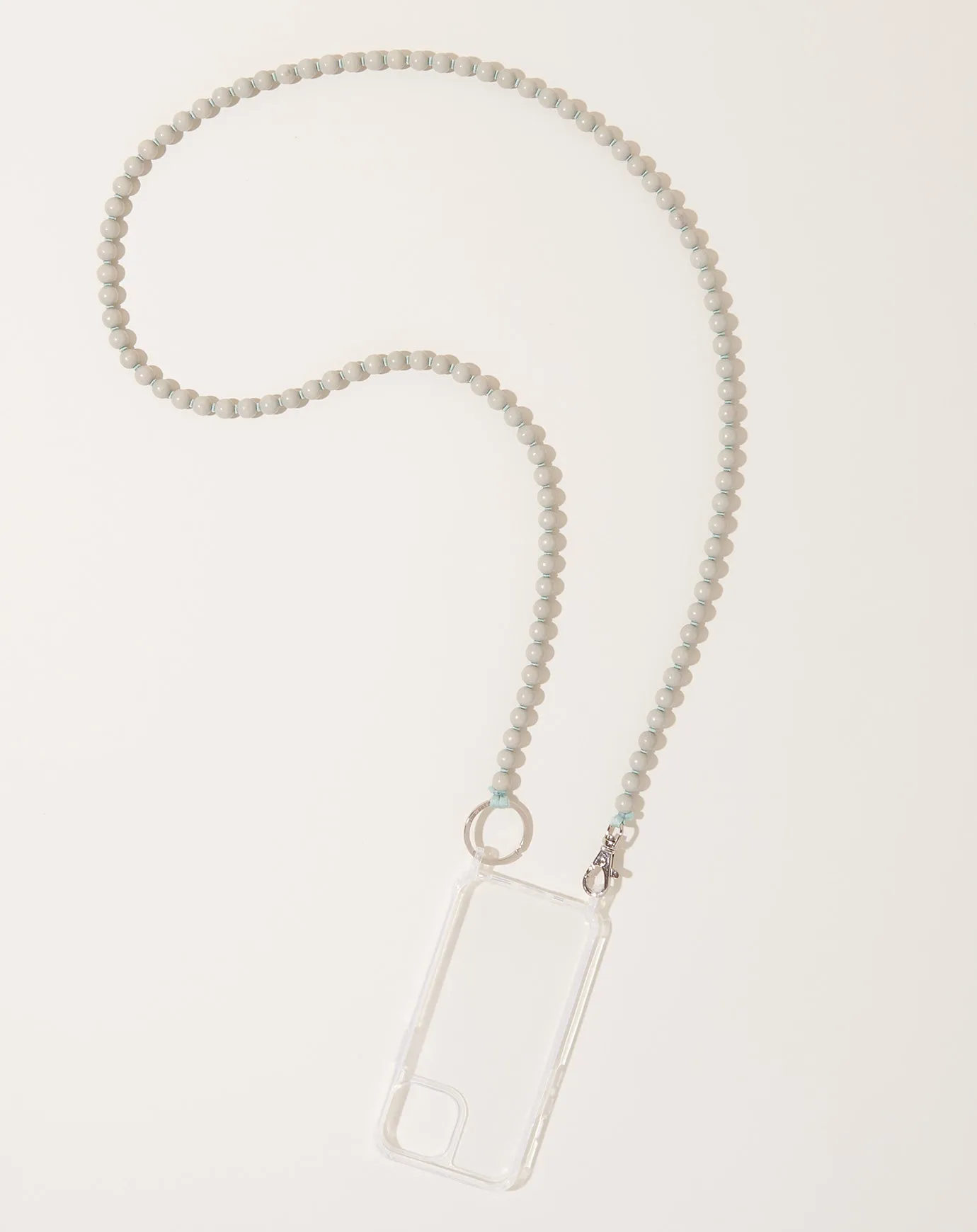 Handykette iPhone Necklace in Light Grey on Salvia