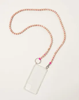 Handykette iPhone Necklace in Natural on Pink