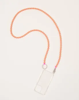 Handykette iPhone Necklace in Peach on Pink