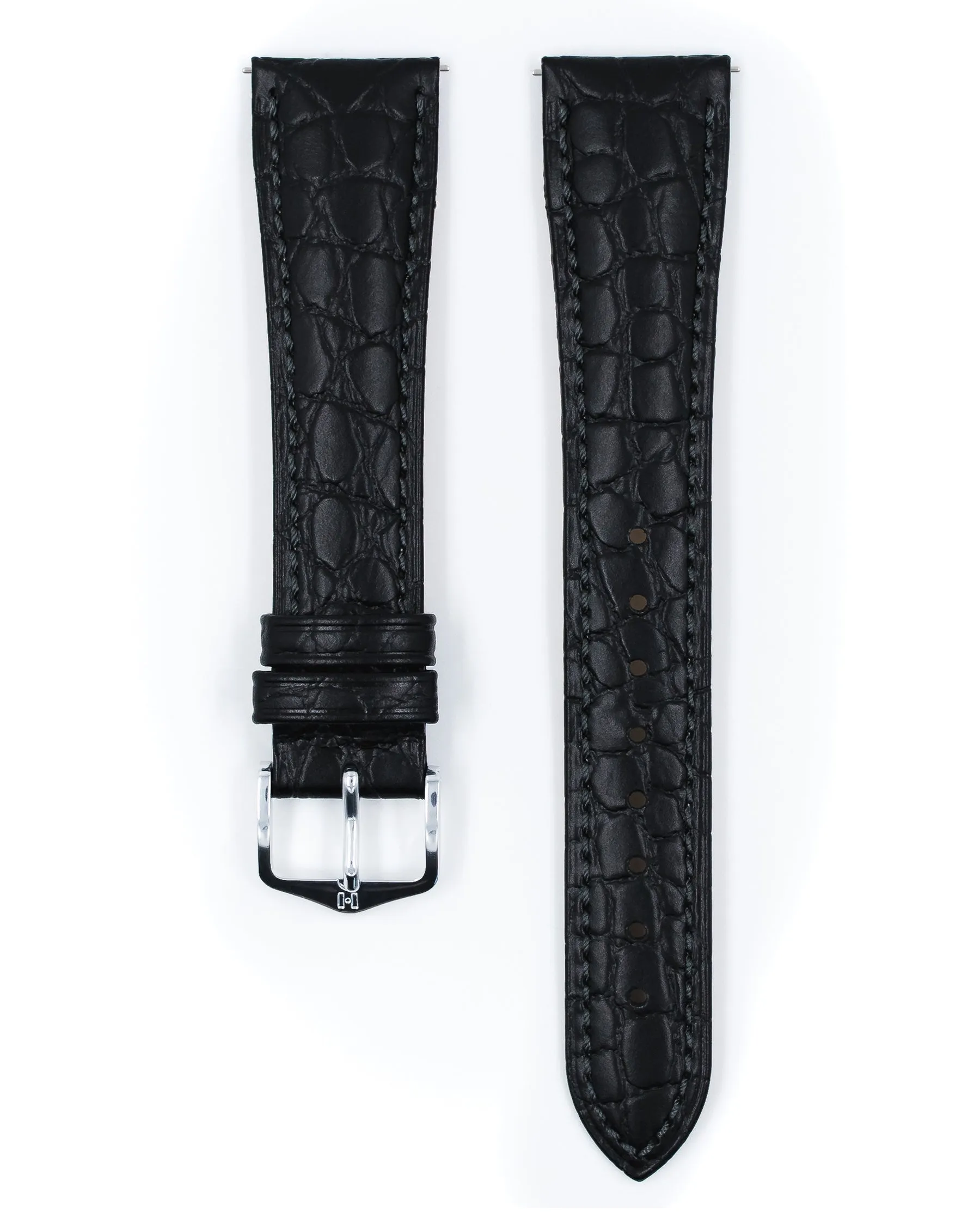 HIRSCH ARISTOCRAT Crocodile Flank Embossed Calfskin Watch Band  038 28