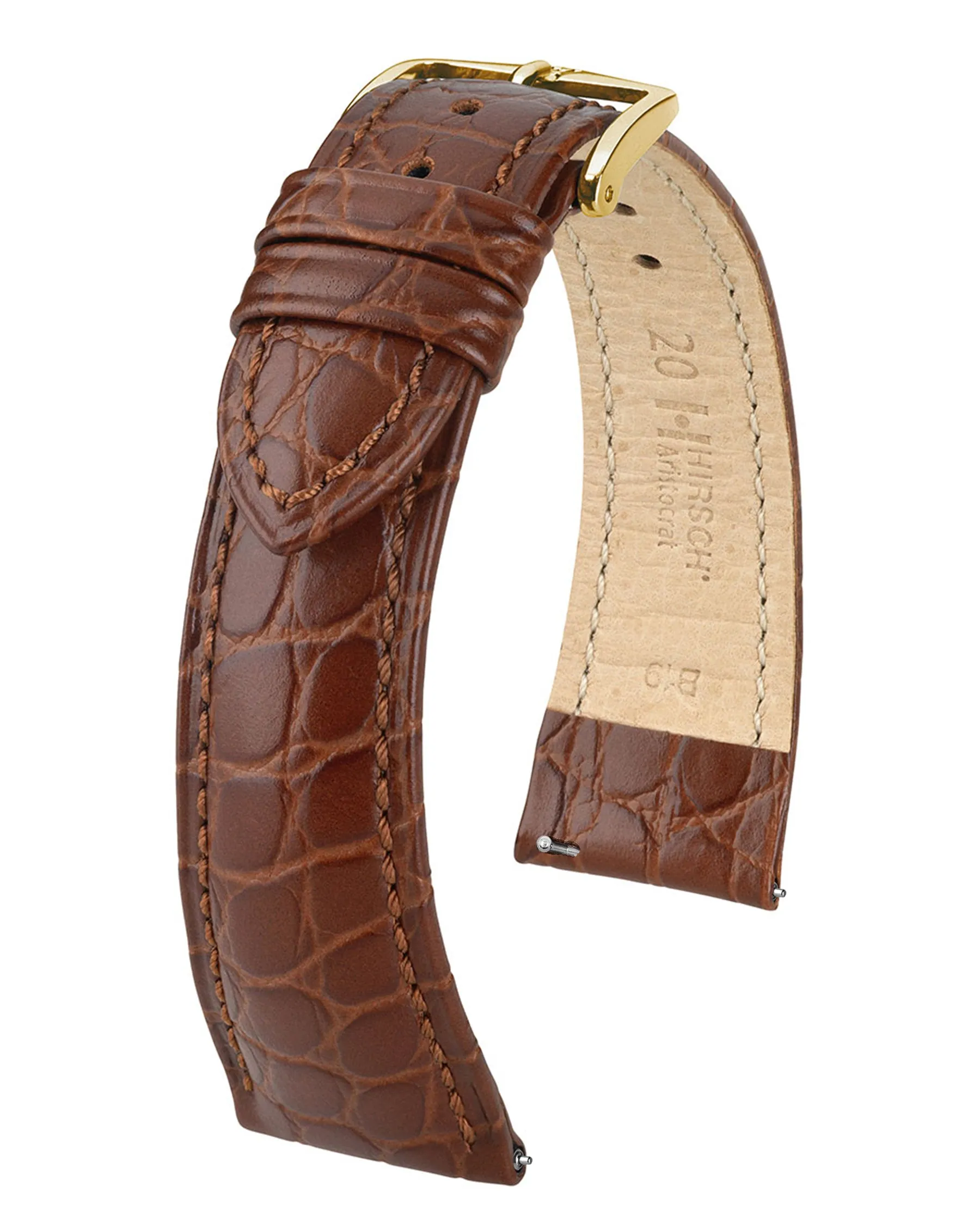 HIRSCH ARISTOCRAT Crocodile Flank Embossed Calfskin Watch Band  038 28