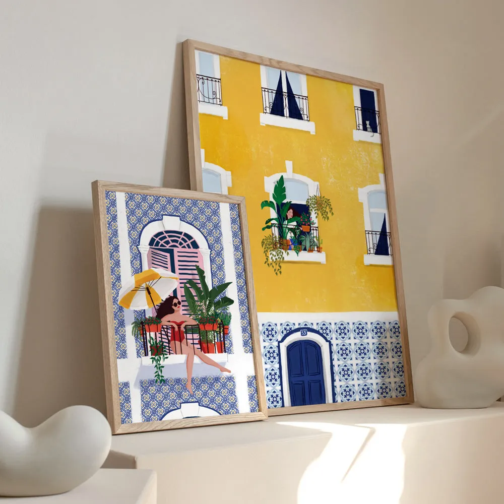 Holiday in Lisbon Illustration - Art Print by Maja Tomljanovic