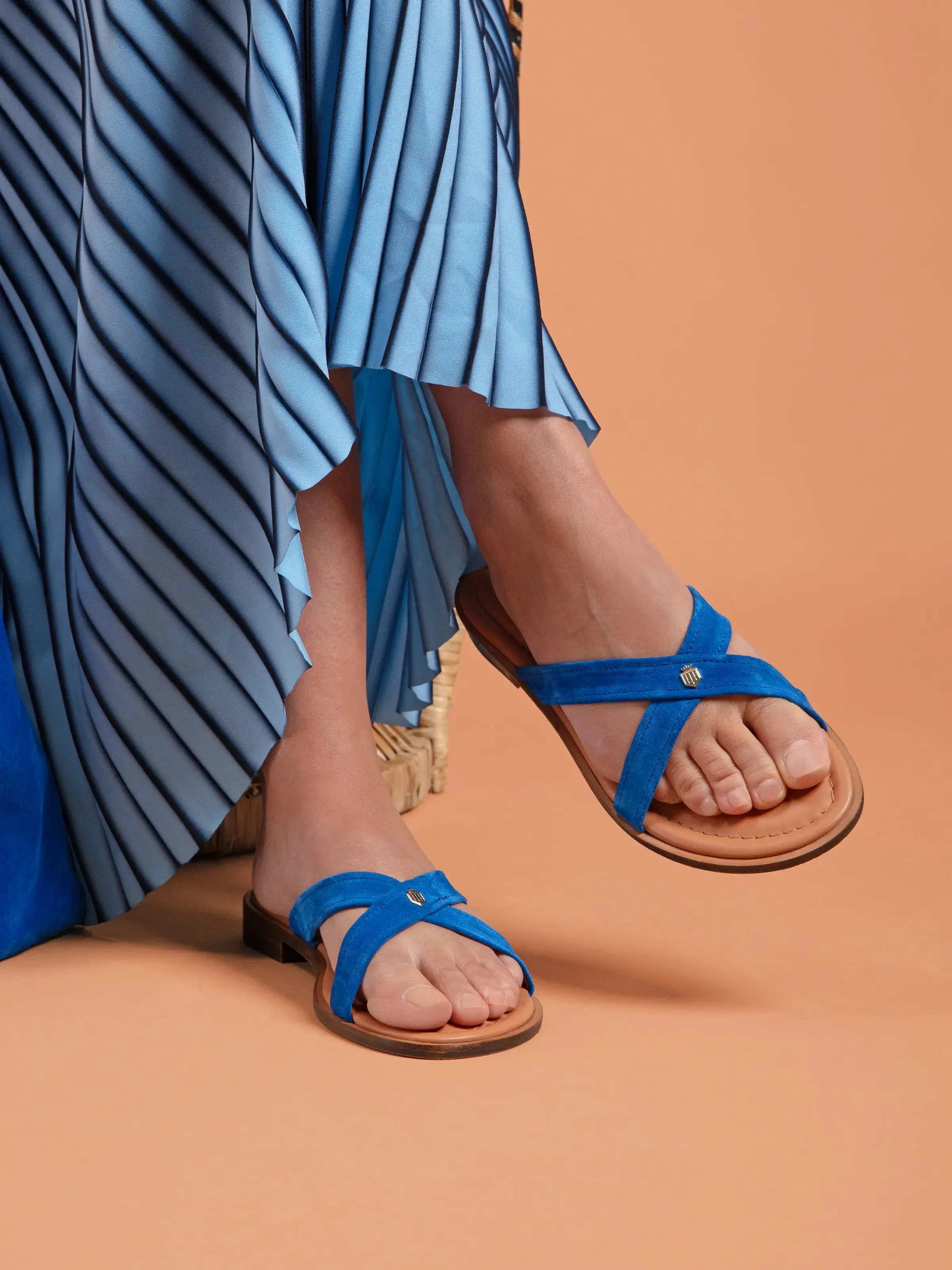 Holkham Sandal - Porto Blue Suede