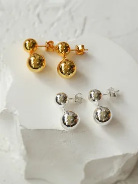 Large & Small Gold Balls Earrings