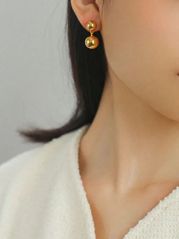 Large & Small Gold Balls Earrings