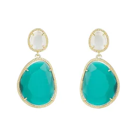 Large Emerald Double Drop Earrings