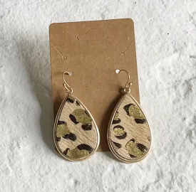 Leopard Teardrop Earrings