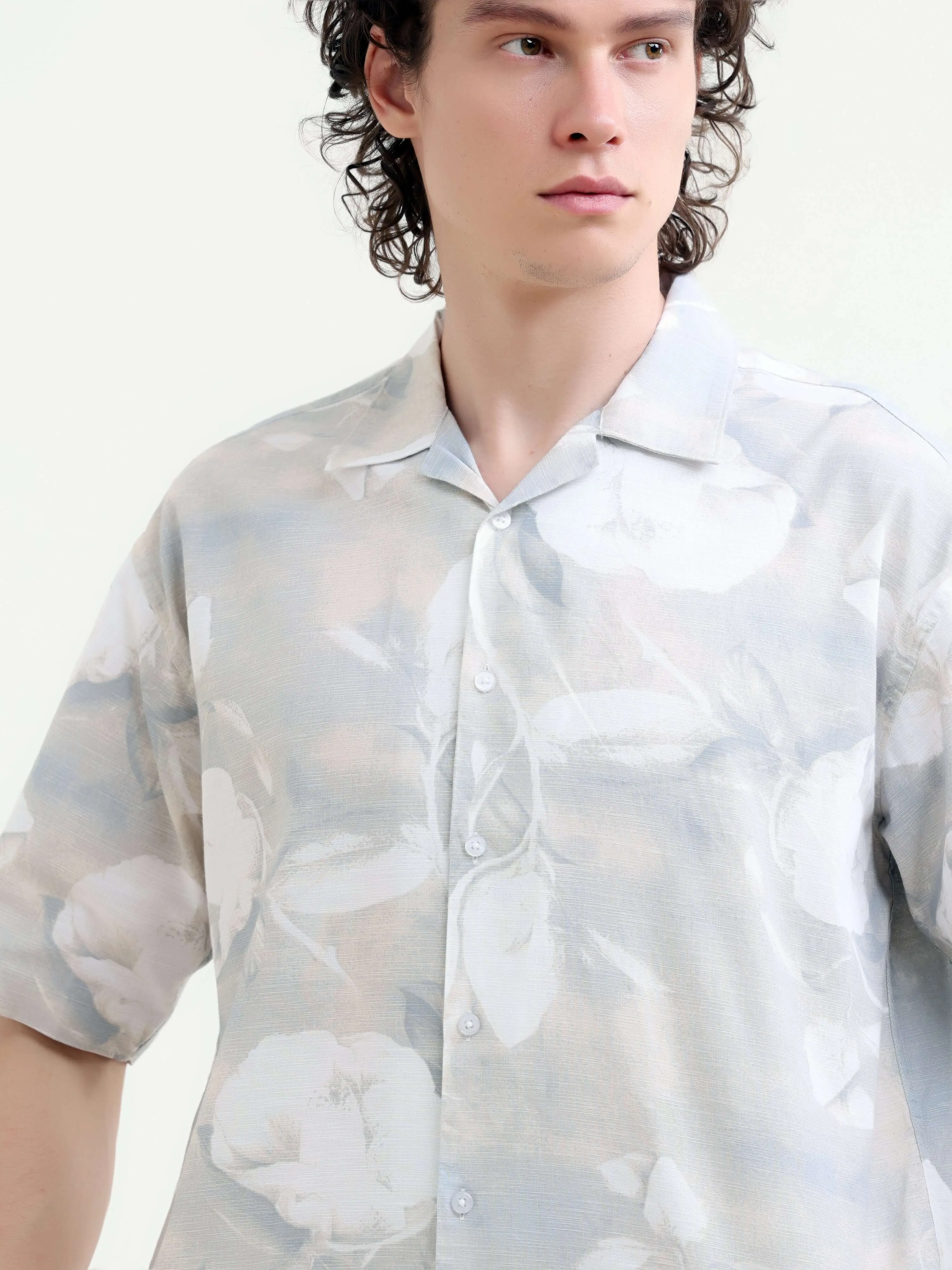 Mirajo tropical paradise printed oversized shirt