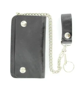 Nocona® Black Leather Trucker Wallet