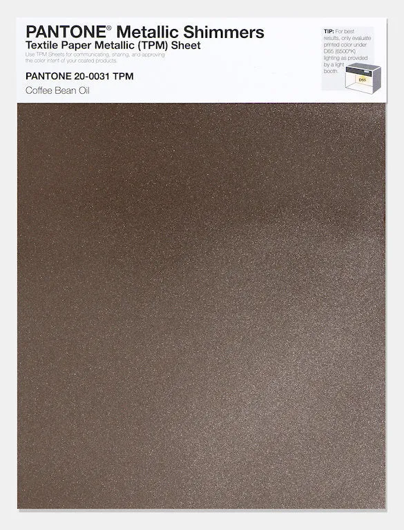 Pantone Metallic Shimmers Textile Paper Metallic (TPM) Sheet 20-0031 Coffee Bean Oil