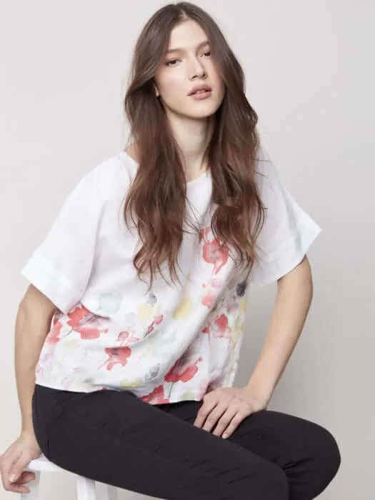 Printed Dolman Top