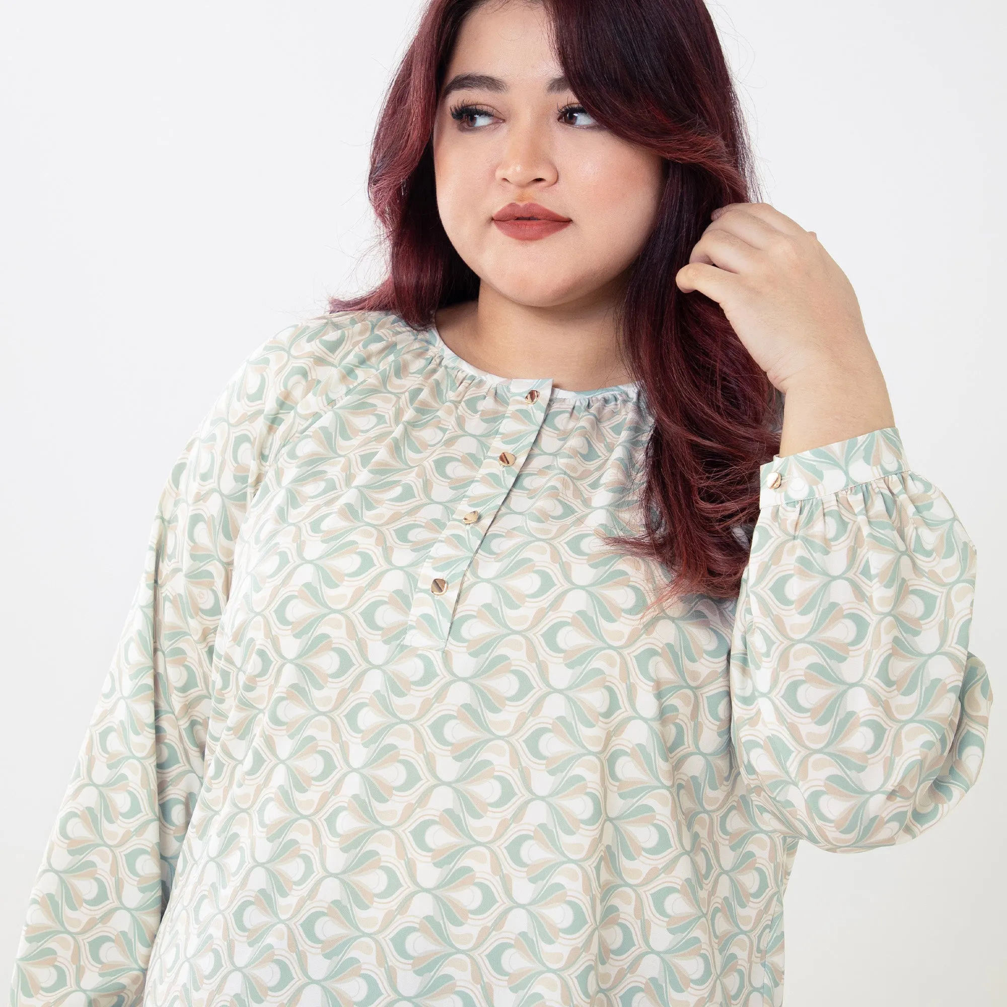 Printed Peasant Top