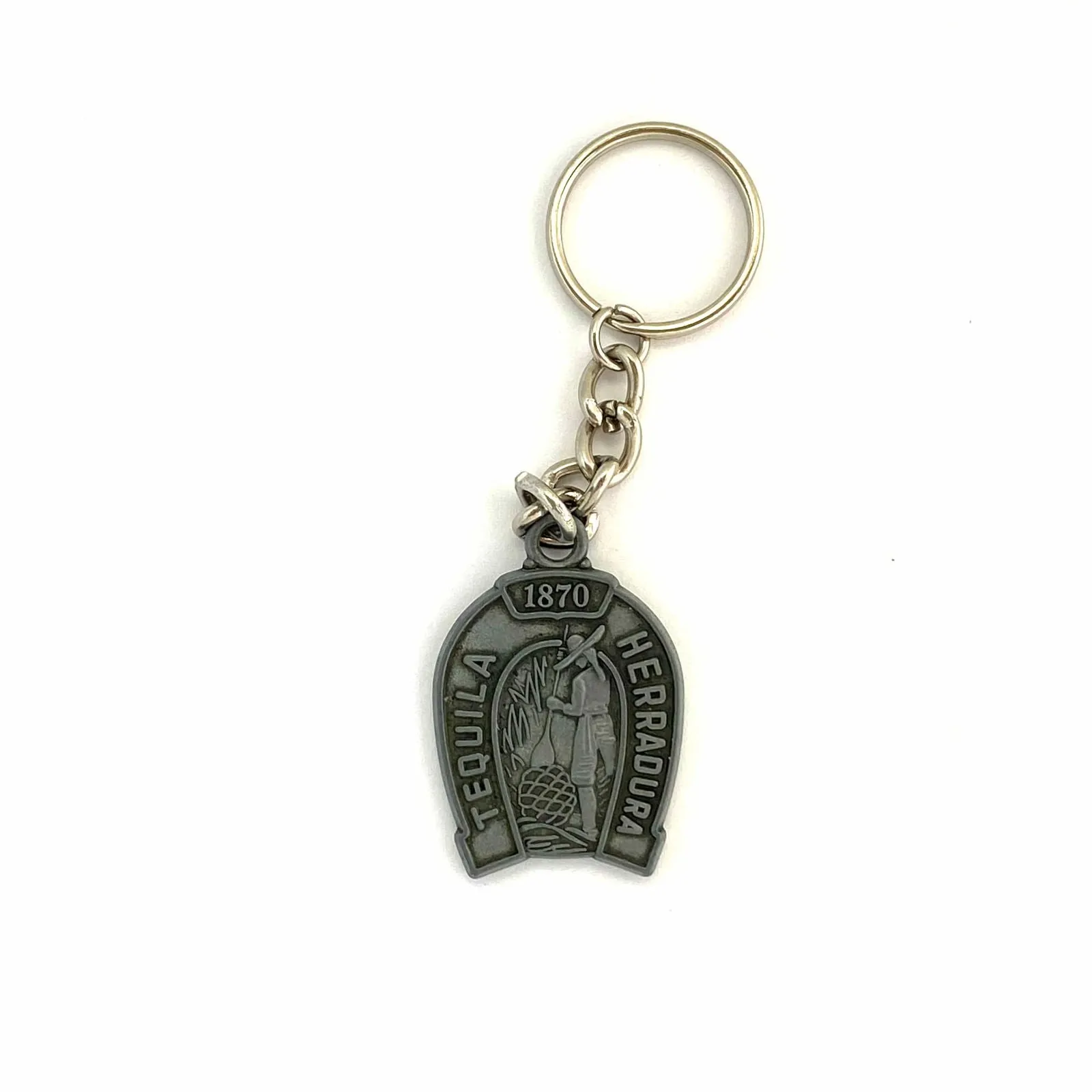 "Tequila Herradura 1870" Horseshoe Pewter Keychain Collectible, Set of 2