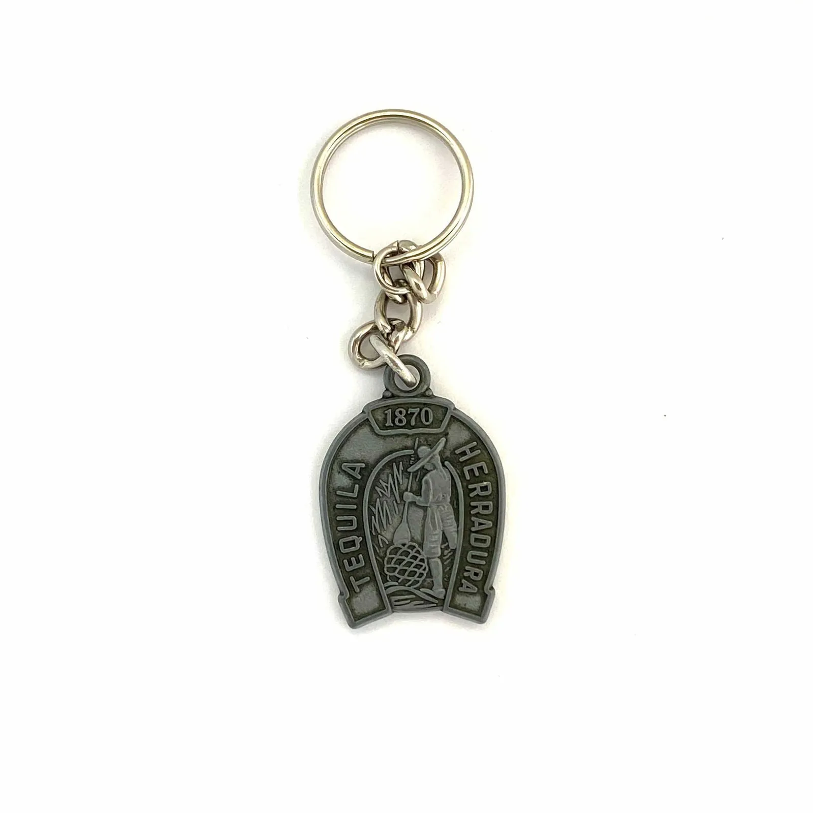 "Tequila Herradura 1870" Horseshoe Pewter Keychain Collectible, Set of 2