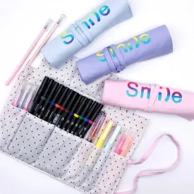 Roll Pouch Stationery Organizer - Smile