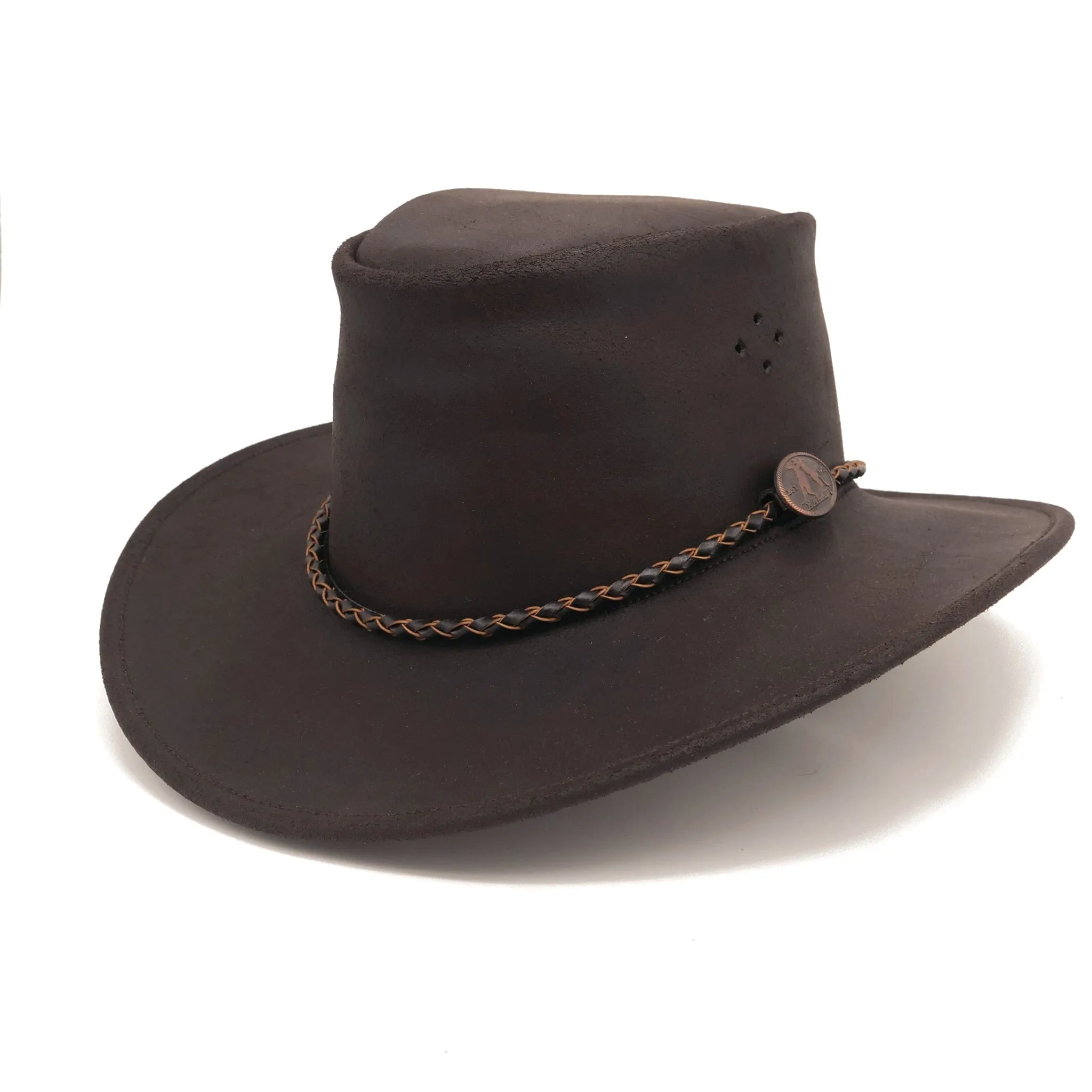 Sydney Leather Hat in Brown