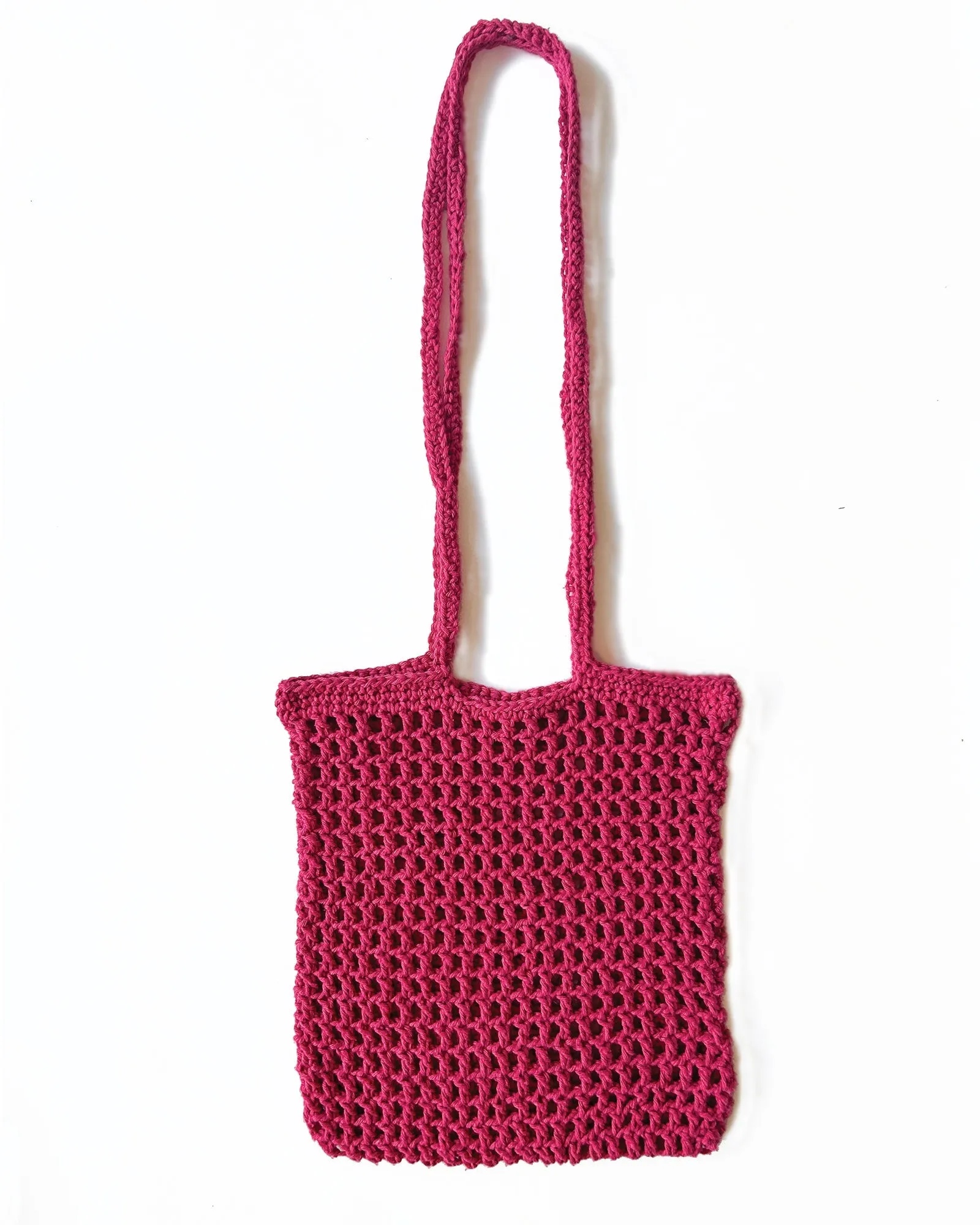 The Crochet Market Tote - Magenta