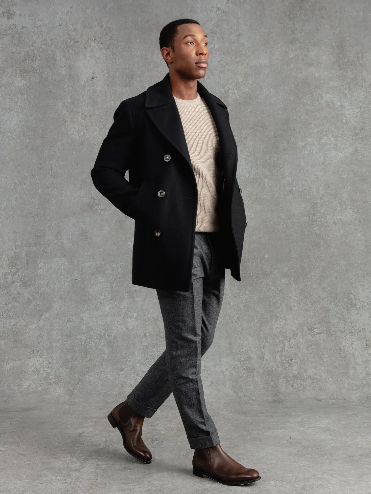 The Manchester Peacoat - Black